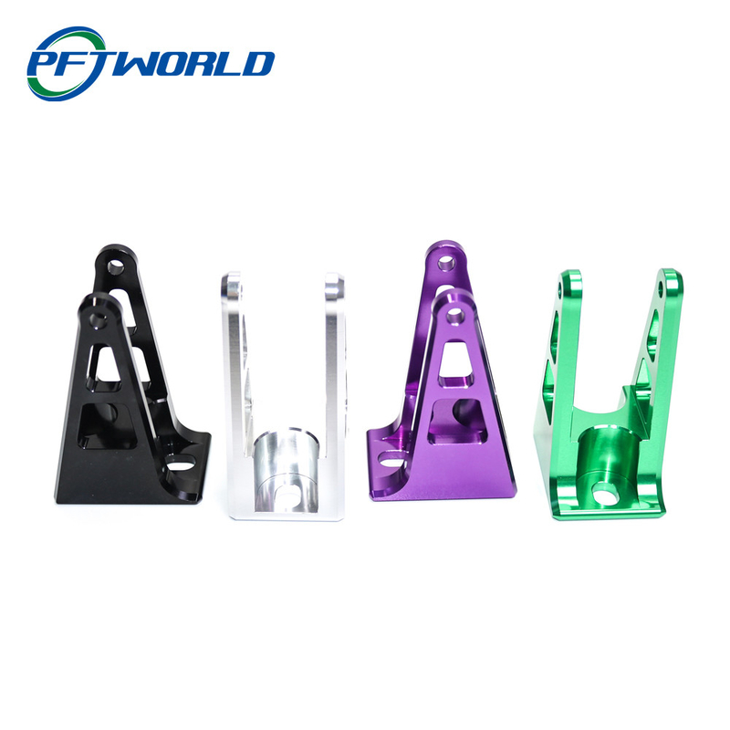 Aluminum CNC Turning Milling Parts Purple Blue Green Oxidation Support Parts